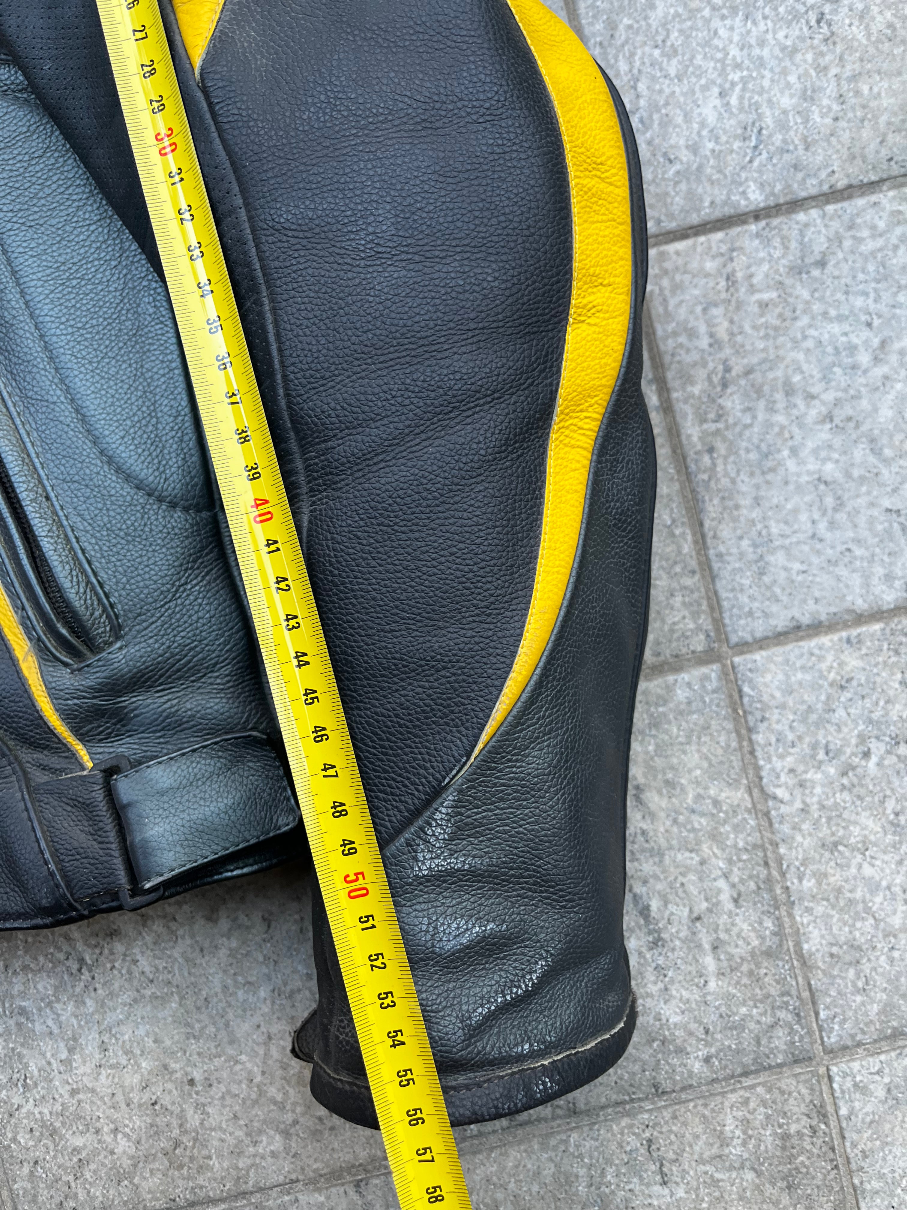 Dainese Black and Yellow biker Leather jacket