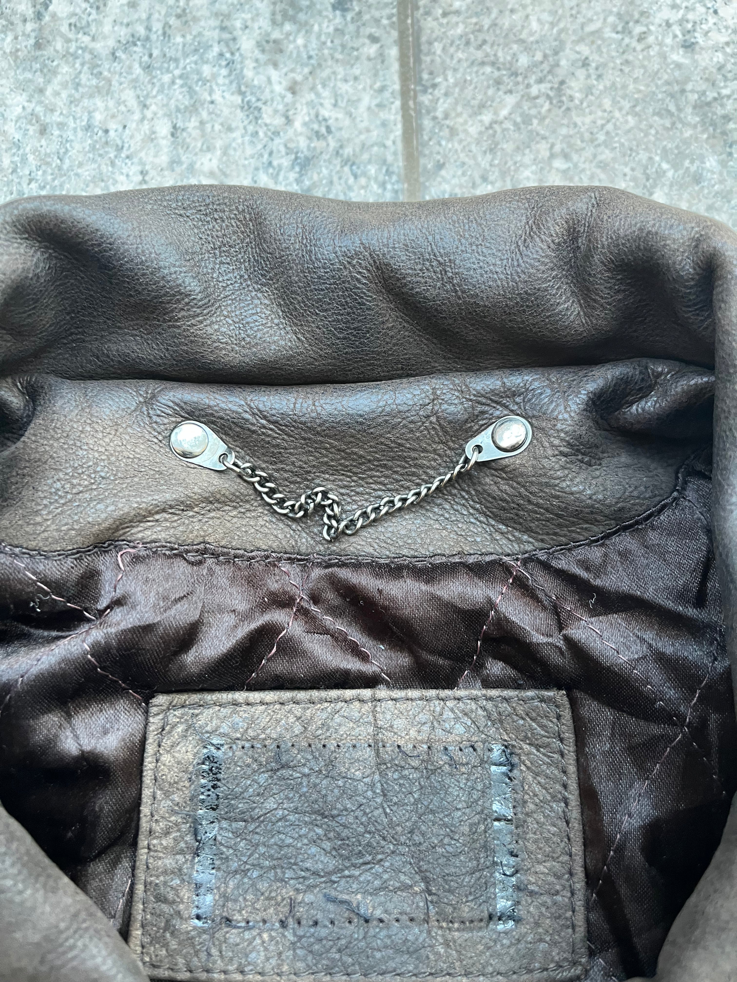 Vintagee Guess 1981 Embroidered Leather bomber Jacket