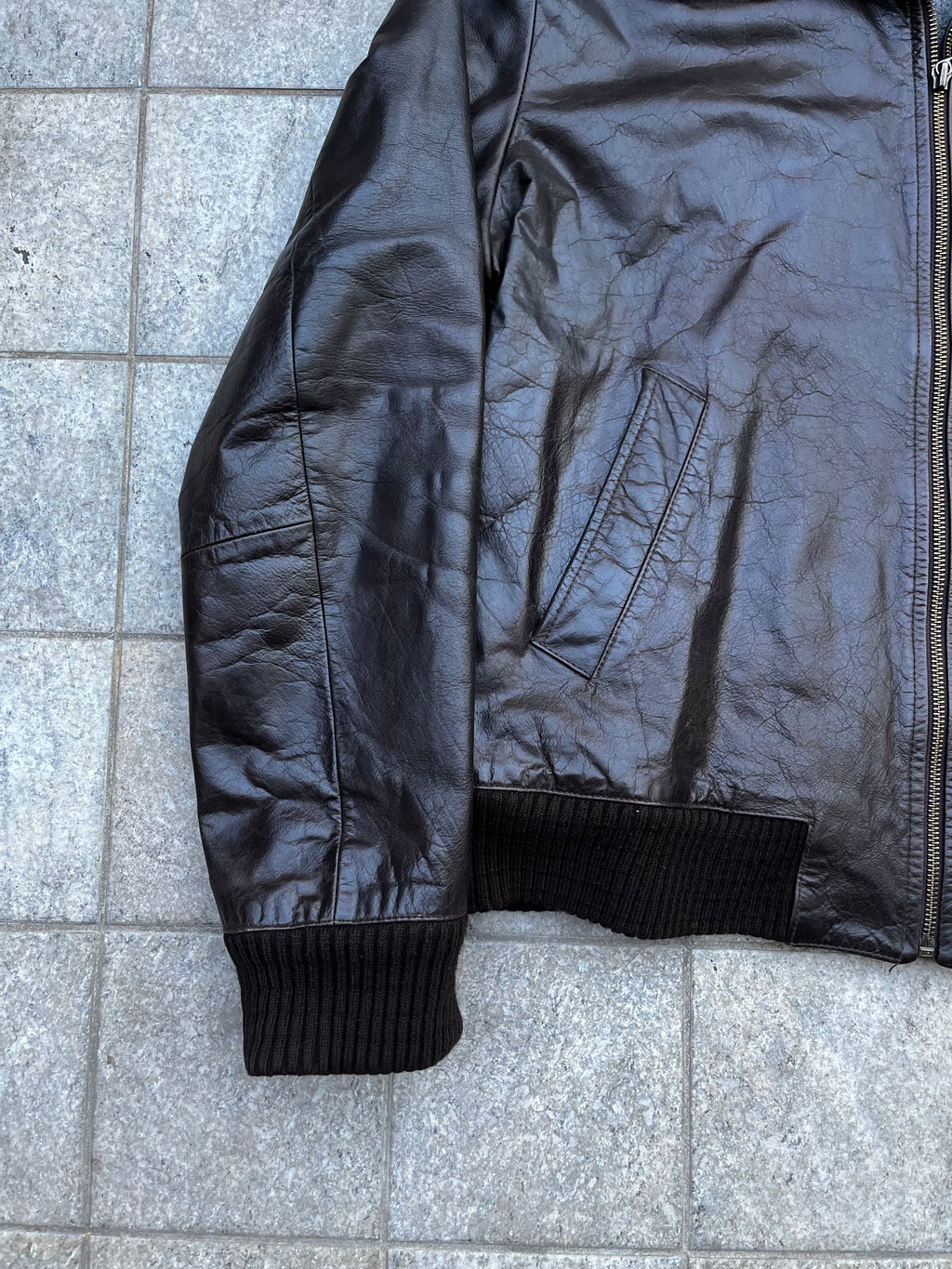 Vintage Leather Bomber jacket