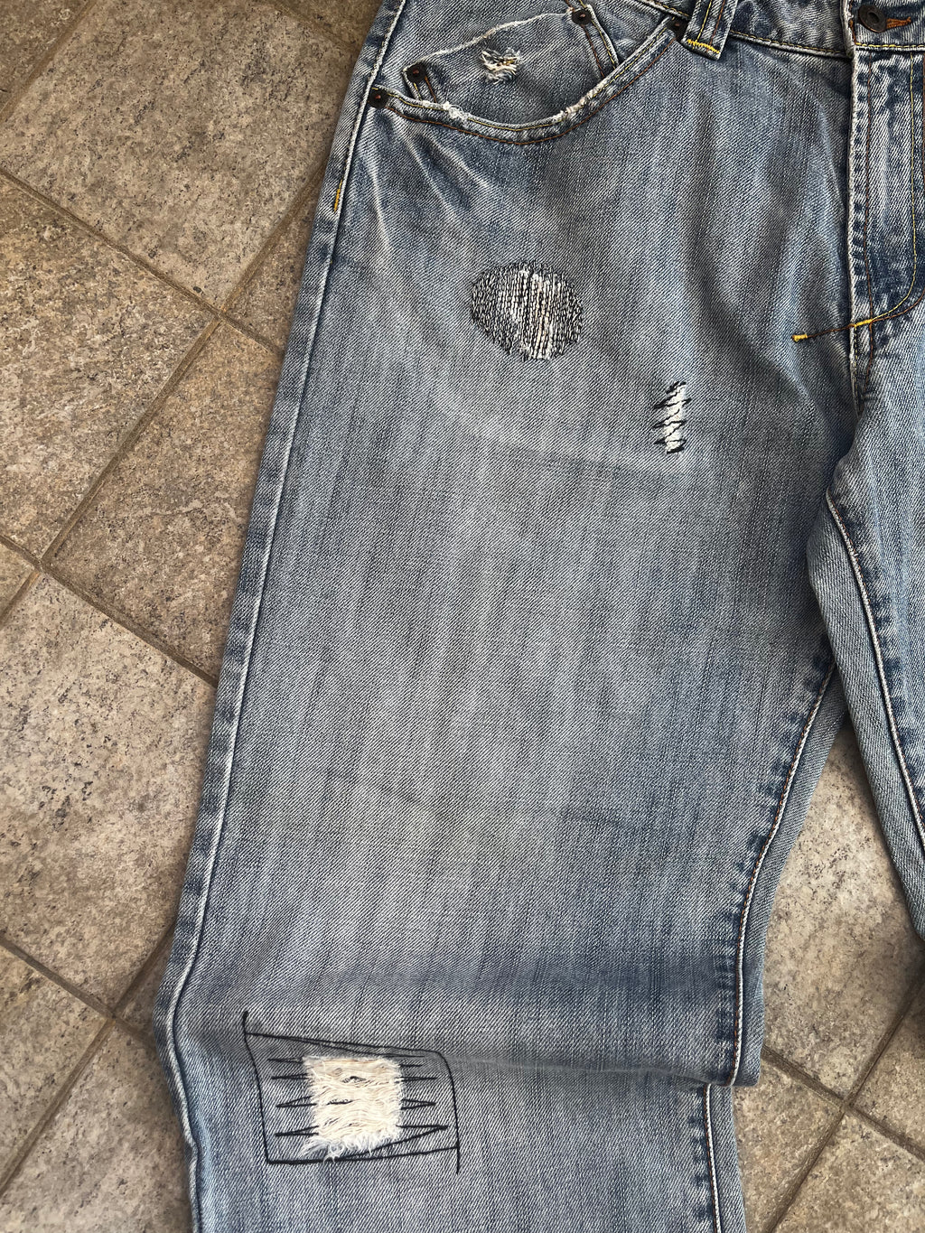 Vintage Baggy embroidered detailed Jeans by JC